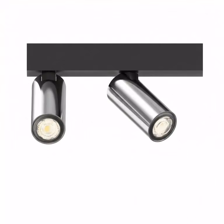 Lyora Tevo Mini 2-lichts opbouwspot zwart en chroom