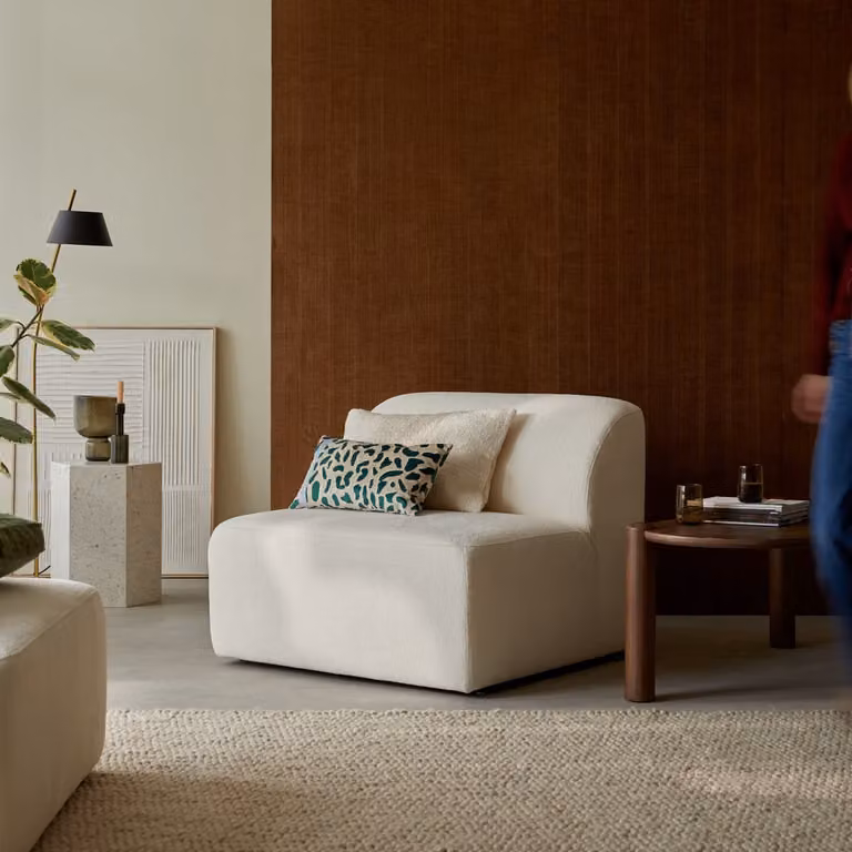 Tikamoon Vénus Modulaire Stoffen Fauteuil - Ecru/Beige - Groot Model