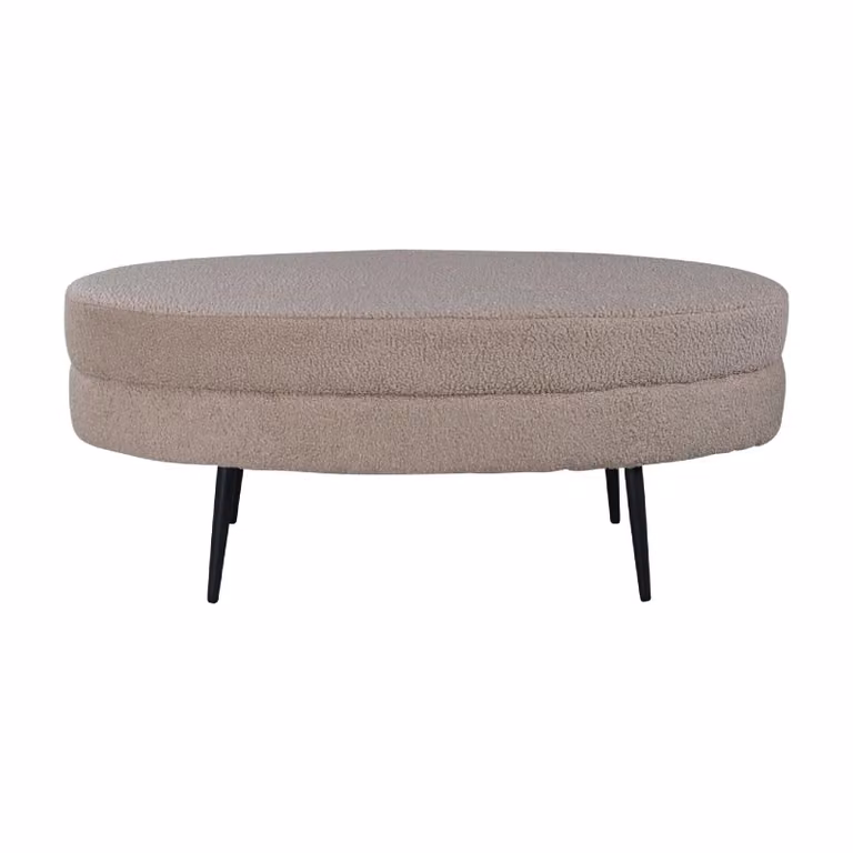 QUVIO Yomo Poef met Zacht Teddy Design en Metalen Frame