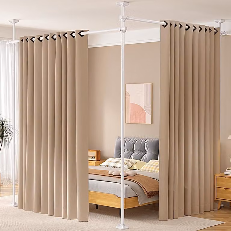 Ruimteverdeler zonder boren - Kamerscherm - Scheidingswand voor privacy - 227 cm