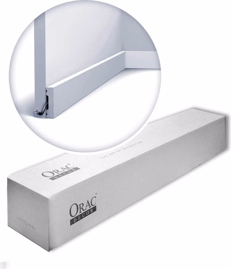 Orac Decor SX162 Vloerlijst Square RAL9003 - 72 m (36 stuks)