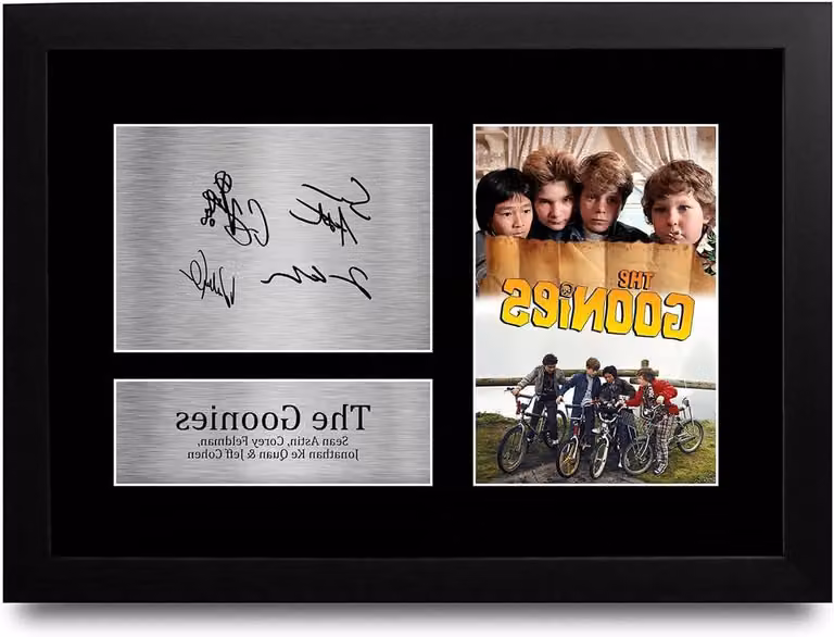 Ingelijste Filmafbeelding met Gedrukte Handtekening Replica - Wanddecoratie - A4 Formaat - Zwart