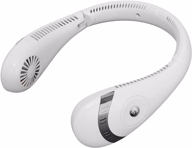 Draagbare mini nekventilator zonder bladen, oplaadbaar, wit