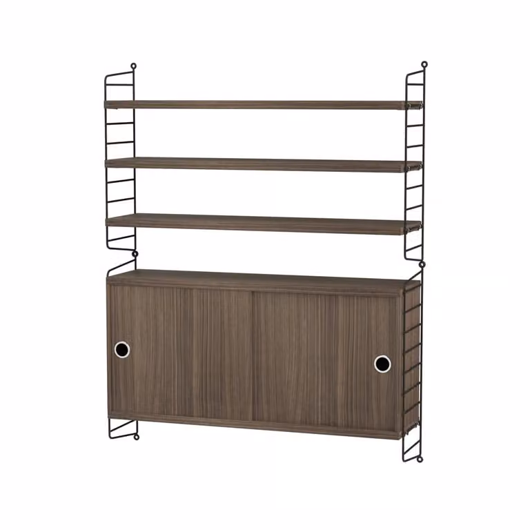 String woonkamer kast walnoot & zwart - Combinatie I