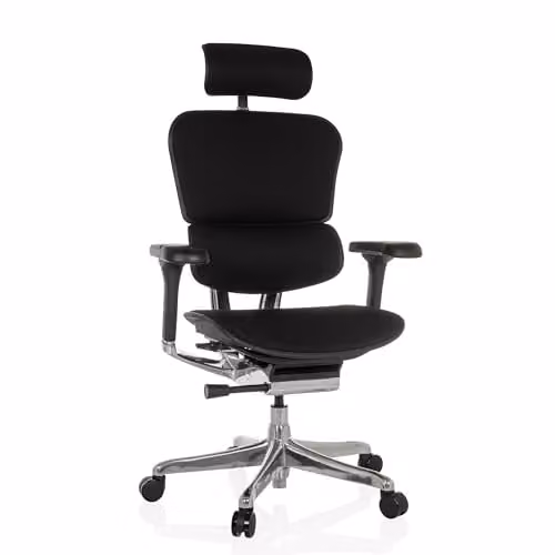 hjh OFFICE Ergohuman Gen2 Ergonomische Bureaustoel met flexibele lendensteun, zwart stof