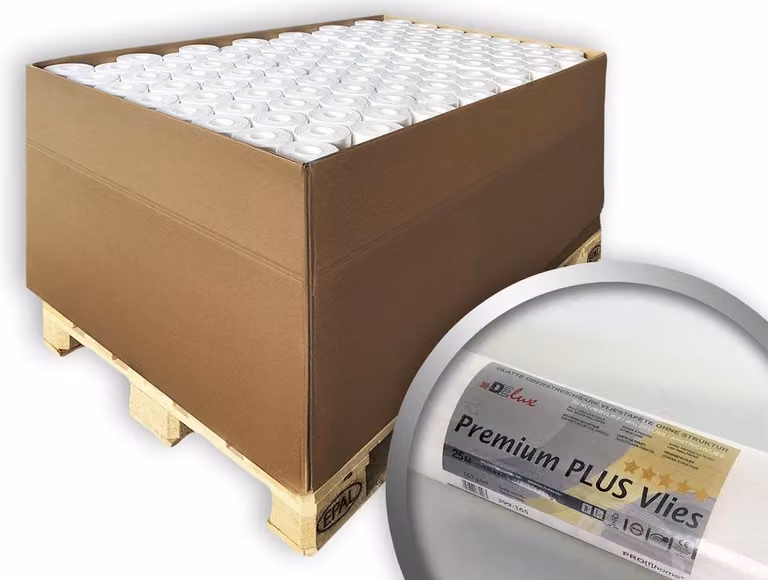 Profhome PremiumVlies PLUS 399-165 Renovatievlies overschilderbaar, glad wit, 160 g, 77 rollen (1925 m2)