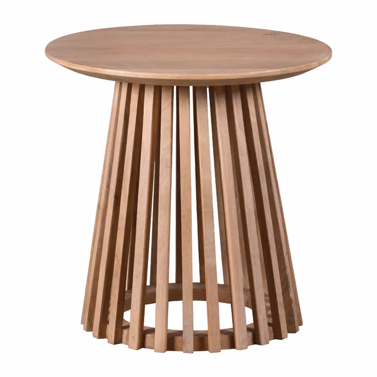 Lewis & Loft Bijzettafel Levi - Rond - FSC® mangohout - Naturel - Diameter: 50 cm