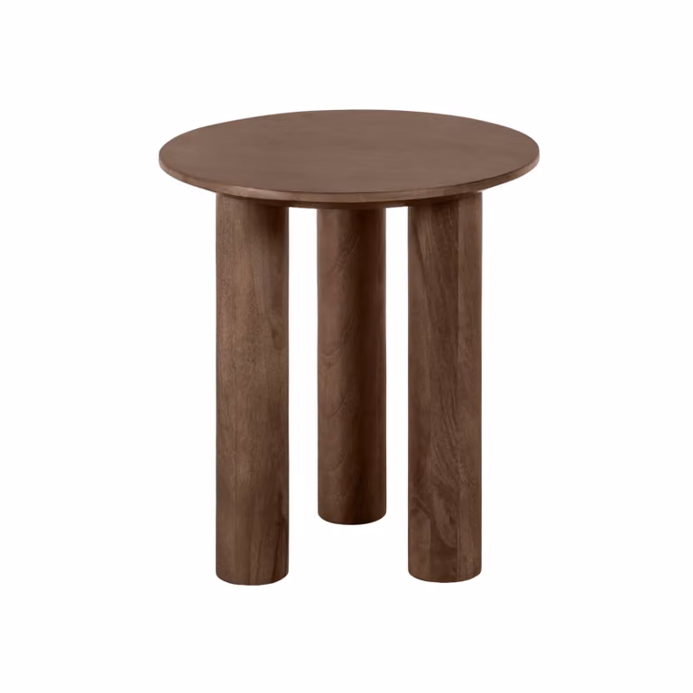 Lewis & Loft Bijzettafel Lian - FSC® Mangohout - Rond - Bruin - Diameter: 40 cm, Hoogte: 45 cm
