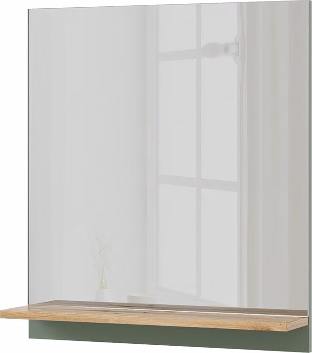 Vicco Marelle Badkamerspiegel Groen/Kunstzinnig met plank, B/D/H: 60 x 67 cm, Model 54403