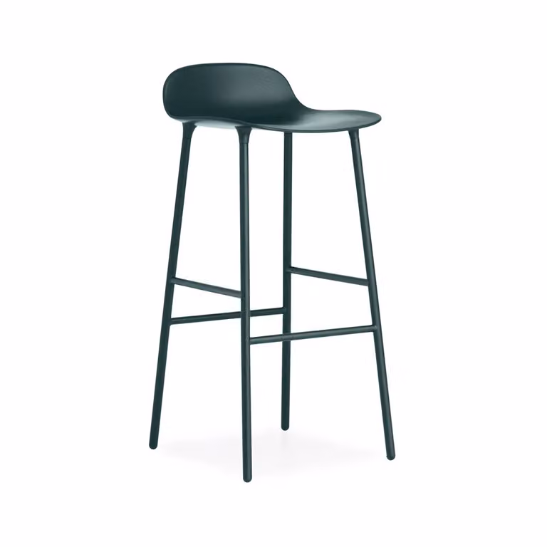 Normann Copenhagen Form Barkruk hoog groen met stalen poten