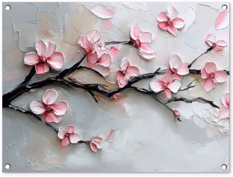 Tuinposter Sakura Bloesem - Roze Tuindecoratie - 80 x 60 cm
