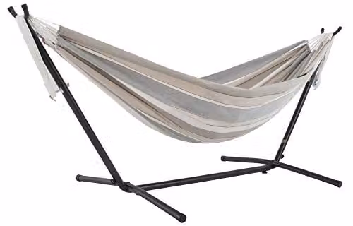Vivere Dubbele Sunbrella Hangmat met Standaard - Dove