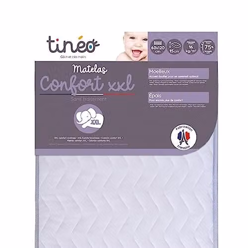 Tinéo Babymatras Comfort XXL met Comfort Foam, Wit