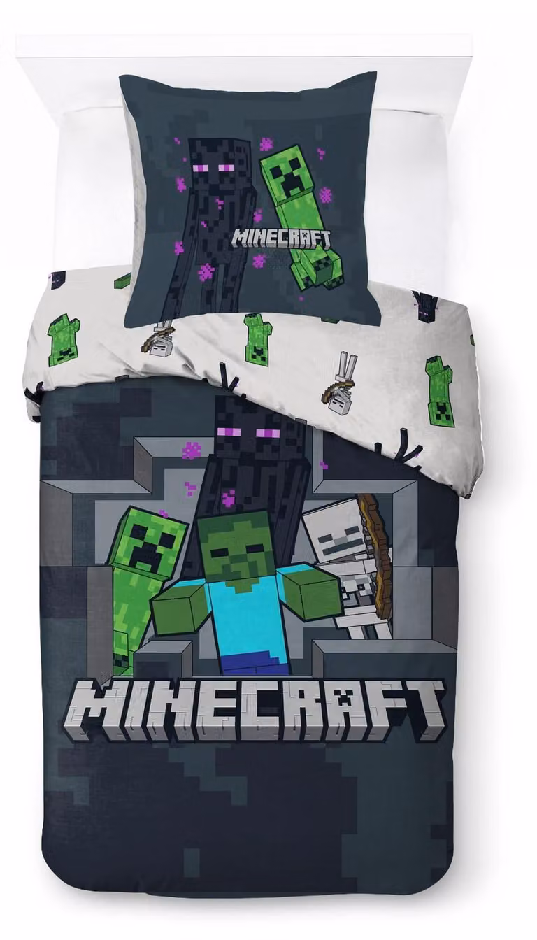 Mac Minecraft beddengoedset Last Block Standing voor kinderen, 2-delig, 135 x 200 cm