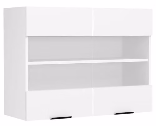 VCM Moderne Witte Keuken Wandkast met Glazen Deur en 1 Plank, H 60 x B 80 x D 31 cm