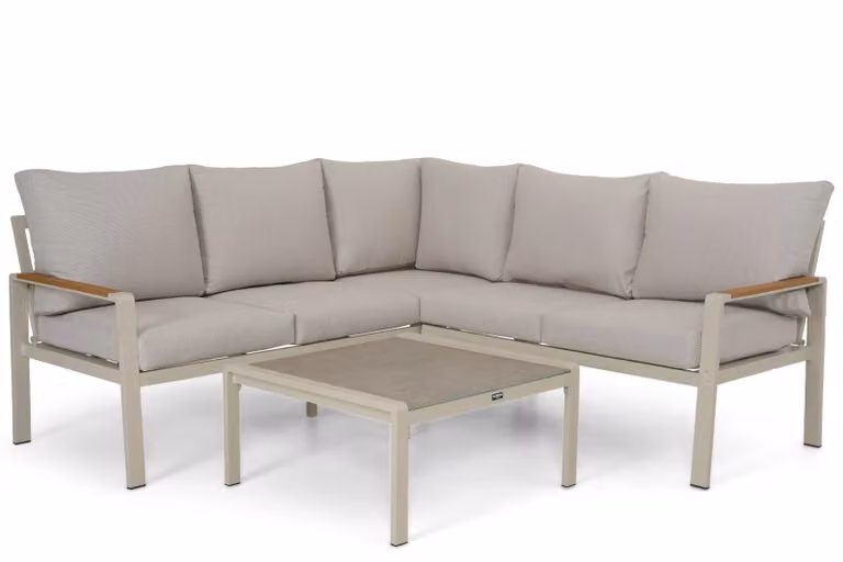 Domani Furniture Leaf 3-delige moderne hoek loungeset voor tuin en terras