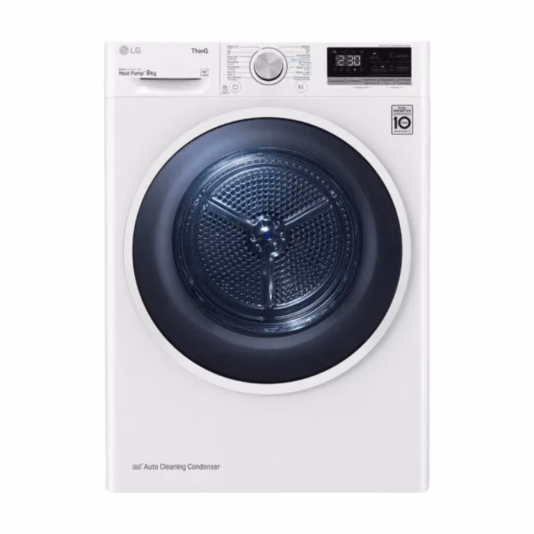 LG RH90V5AV6N 9 kg warmtepompdroger, wit met Eco Hybrid™ en Allergy Care™ en zelfreinigende condensor