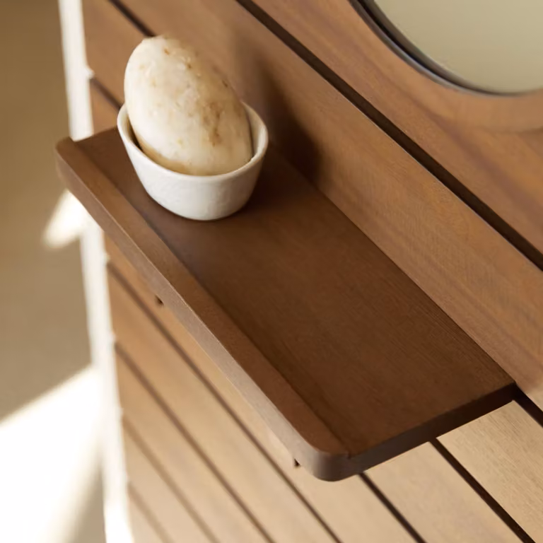 Tikamoon Arthur Modulair Wandrek met Rand - Bruin Mahogany - Diepte: 30 cm