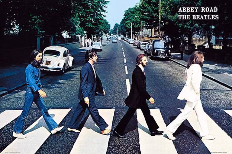 Abbey Road Poster met 2 Zwarte Lijsten, 91,5 x 61 cm