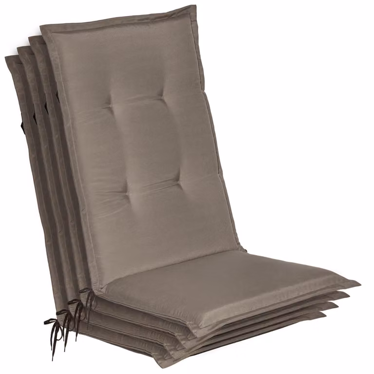 Beautissu set van 4 tuinstoelhoezen model Loft HL kleur taupe B/D/H: 120 x 50 x 6 cm
