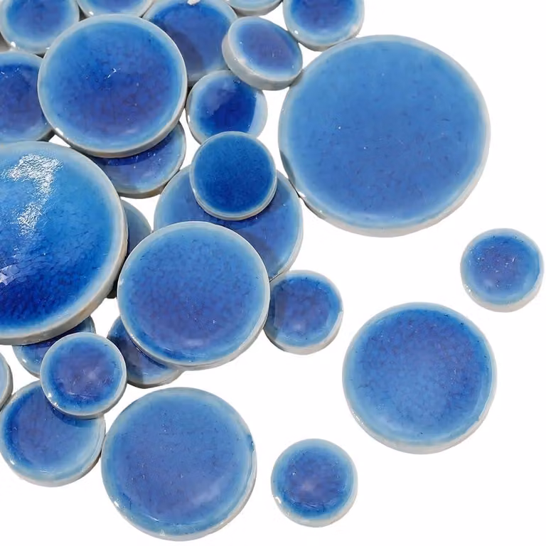 Solidchoice Ronde Mosaikfliesen Blauw Keramiek voor Kunst en Decoratie 200g