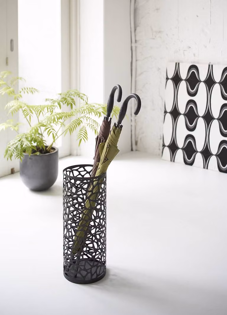 home24 Paraplubak Nest Rond zwart, B/D/H: 19 x 47 x 19 cm