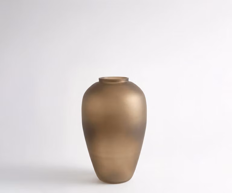 Delife Vaas Rondia Aurum Mondgeblazen Glas B: 17 cm, D: 17 cm, H: 28 cm