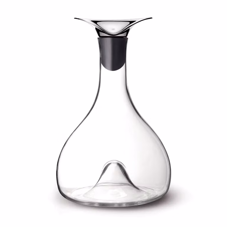 Georg Jensen Wijnkaraf door Thomas Sandell, Gepolijst Roestvrij Staal, 26,7 cm
