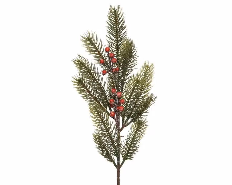 Decoris kersttak groen en rood met bessen, 49 cm