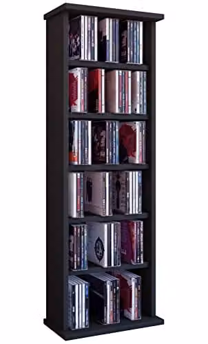VCM Vostan cd- en dvd-rek, zwart, B/D/H: 31 x 18 x 92 cm