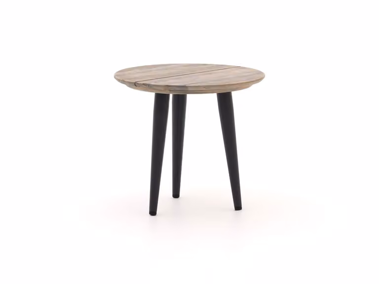 ROUGH Furniture Bijzettafel tuin rond van teakhout bruin Ø50cm