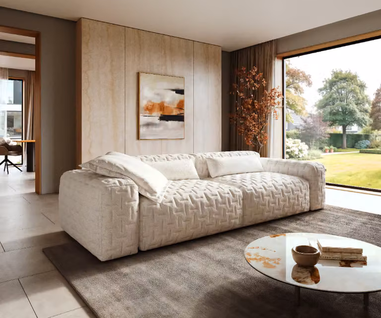 DELIFE Freestyle Icon Grote Bank - Beige Bouclé - B: 280 cm, D: 110 cm