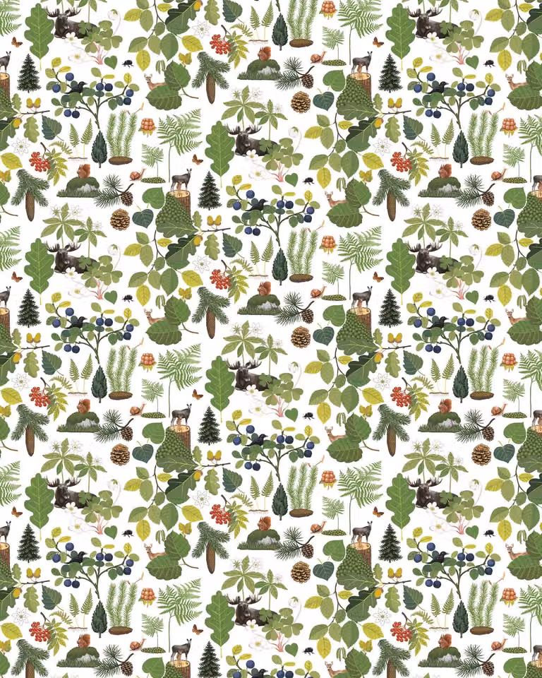 Arvidssons Textil Skogsliv tafelzeil Groen