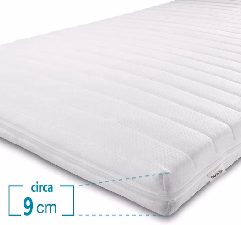 Easy Bedden Topmatras HR Koudschuim - Medium hardheid - Hybrid - B/D: 80 x 180 cm - 9 cm dik - Orthopedisch en Anti-allergisch