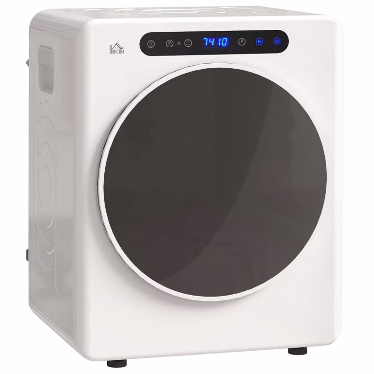 HOMCOM Wasdroger met 6 programma's, 5 kg capaciteit, touch-bediening, Wit