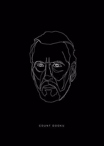 Komar Muurafbeelding Star Wars Lines Dark Side Dooku Kunstdruk Breedte: 50 cm, Hoogte: 70 cm