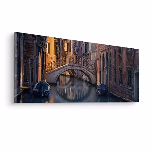 Komar Keilrahmenbild Night Cruise Canvas met houten frame, Multicolour, B: 90 cm, H: 30 cm
