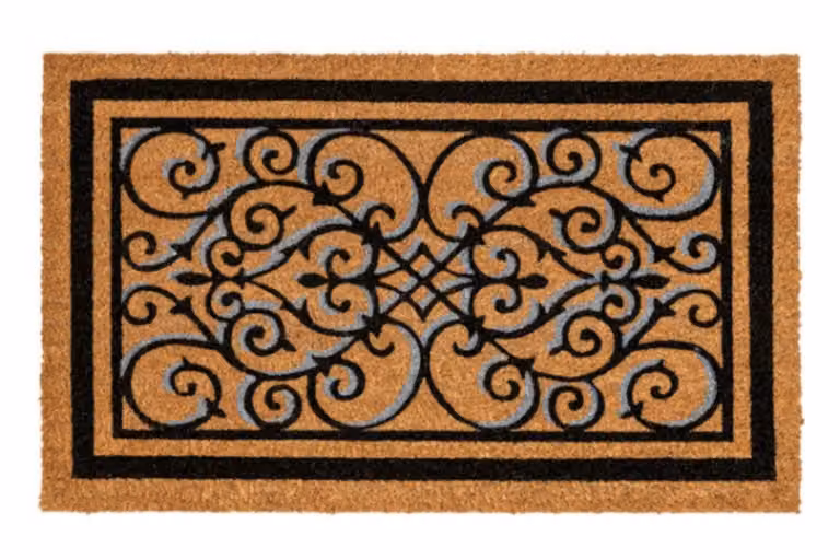 Hamat E-coco design kokosmat met grafisch patroon, bruin/zwart, B: 45 cm, D: 75 cm