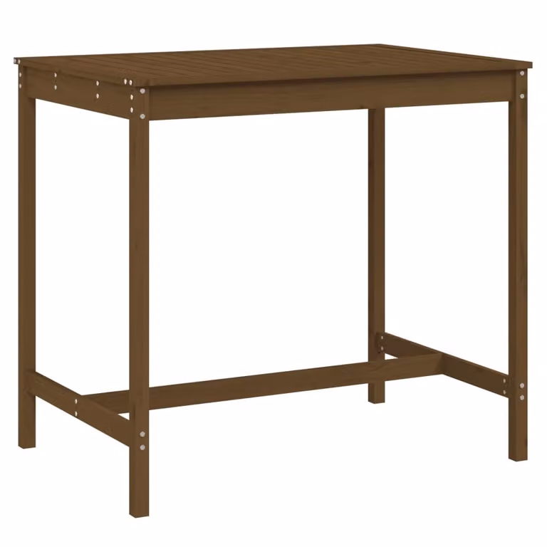 vidaXL Tuintafel van massief grenenhout, honingbruin, B: 121 cm, D: 82,5 cm, H: 110 cm