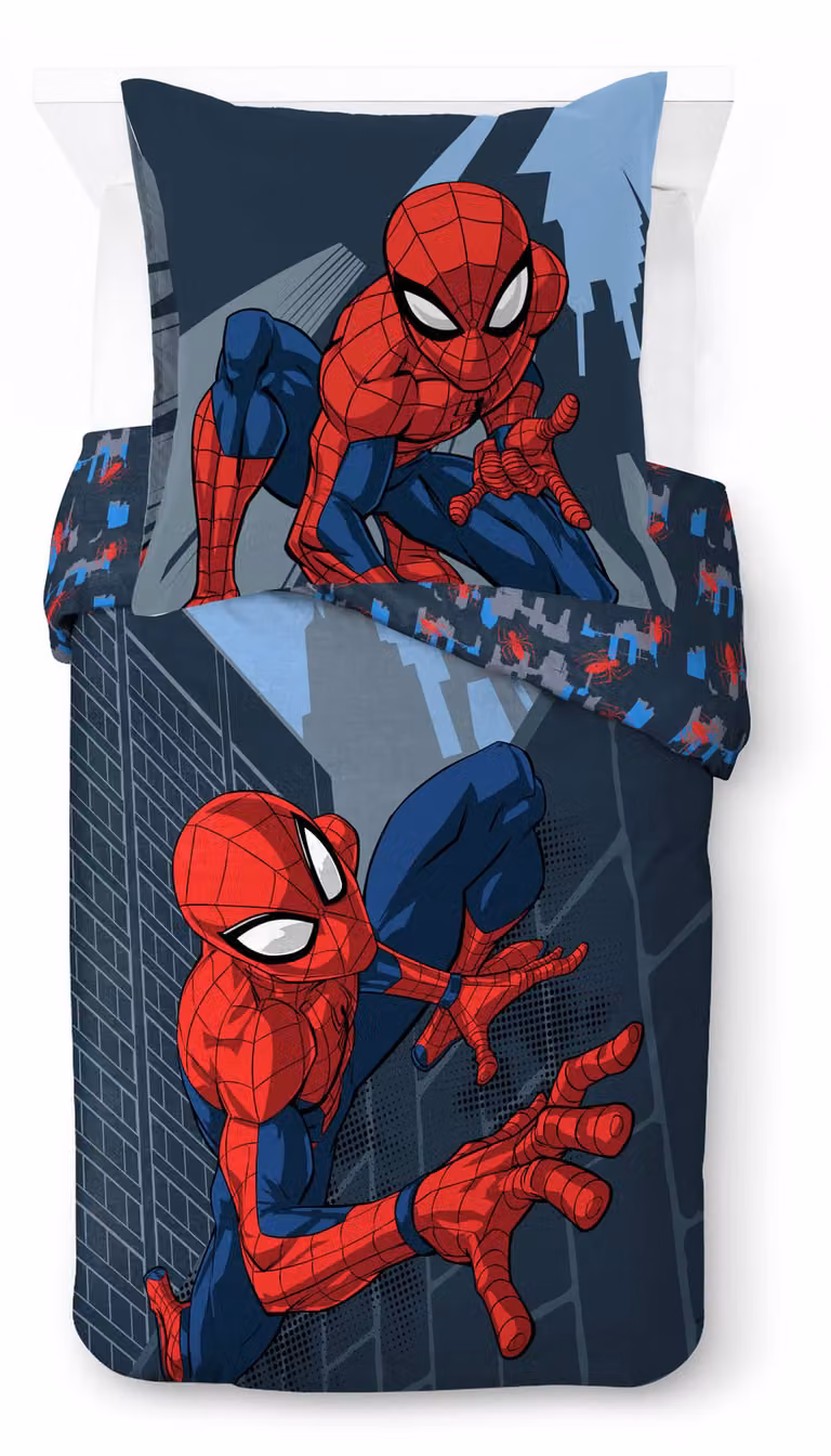 Jay Franco Marvel Spider-Man kinderslaapset City Streets design, 135 x 200 cm met kussensloop 80 x 80 cm