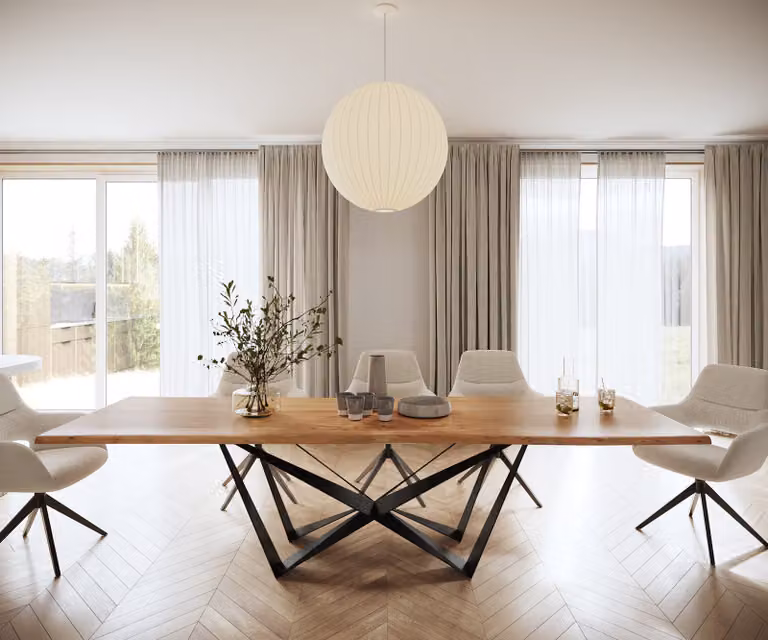 DELIFE Eettafel Edge Acacia Natuur met Live-Edge en Spider Staal Onderstel Zwart/Bruin B/D/H: 300 x 100 x 73,5 cm