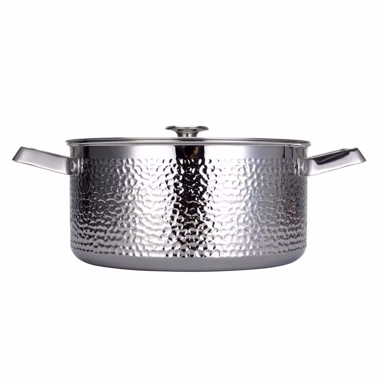 Vargen & Thor Kroma gehamerde verschroomde braadpan met deksel Pixel, 4 l