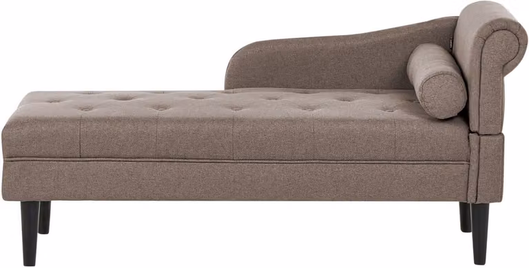 Beliani Yvoire Chaise longue - Taupe - Rechts - Polyester