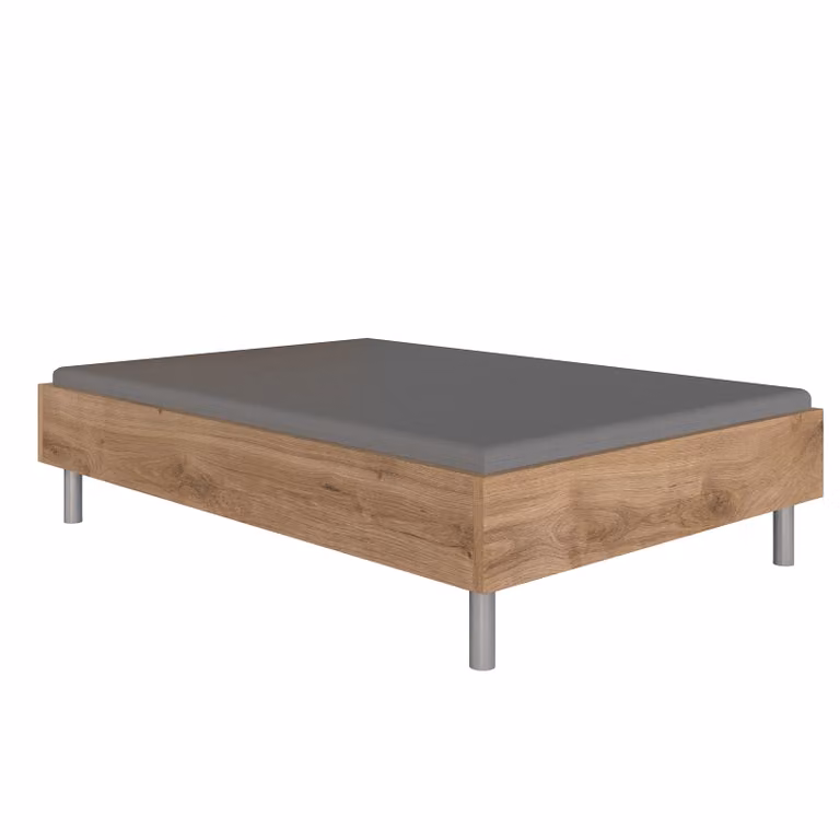 home24 Futonbed Easy, Bruin/Eikenhout, B/D/H: 140 x 200 x 60 cm