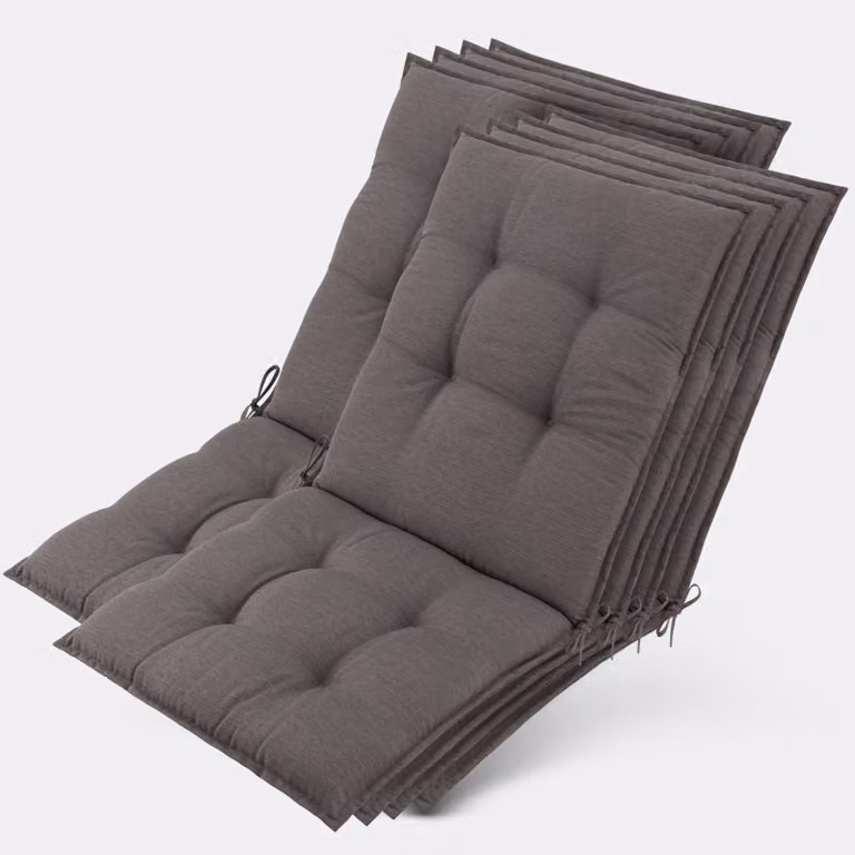 Beautissu set van 8 zonnedekpads Niederlehner editie, taupe, 105 x 50 x 8 cm