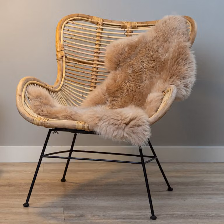 WOOOL Australisch Schapenvacht Beige XL - 100% Natuurlijk Echt Vloerkleed - B/D: 115 x 65 cm