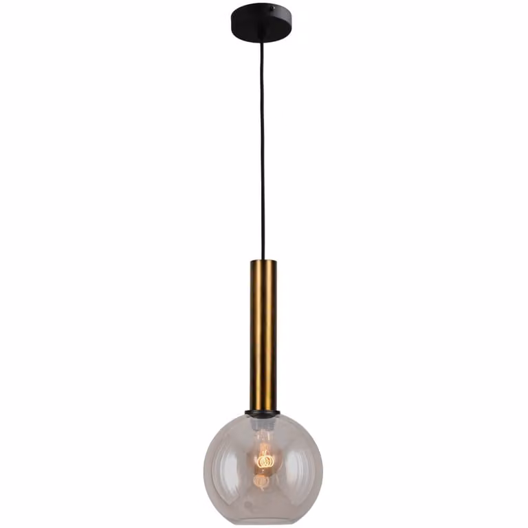 Masterlight Bella 2 Hanglamp met goud glas en antiek messing, Ø 20 cm