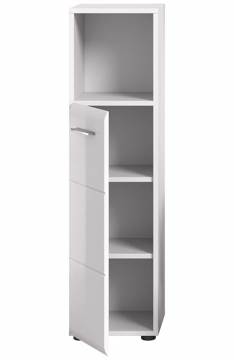 Ice badkamerkast met 1 deur en 1 vak, wit hoogglans, B: 30 cm, D: 30 cm, H: 110 cm