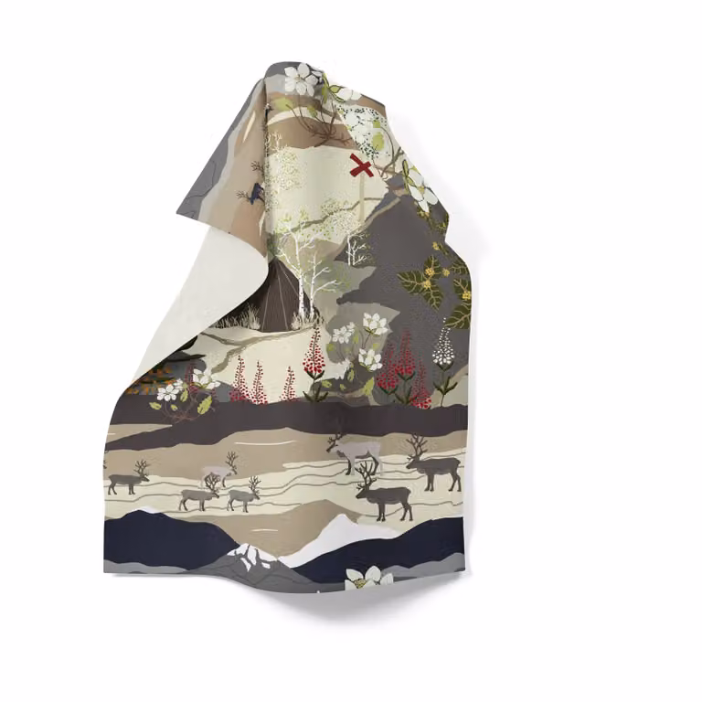 Arvidssons Textil Fjällvandring keukenhanddoek - Beige - 46 x 70 cm