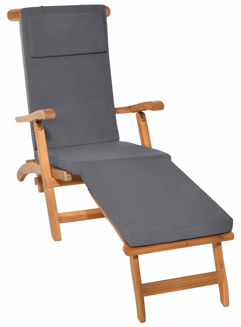 Beautissu Luxe ligstoelhoezen LoftLux DC, grafietgrijs, B: 175 cm, D: 45 cm, H: 5 cm